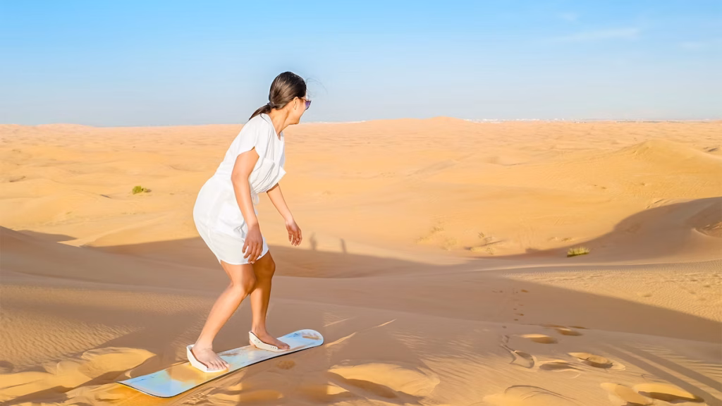 dubai desert sandboarding
