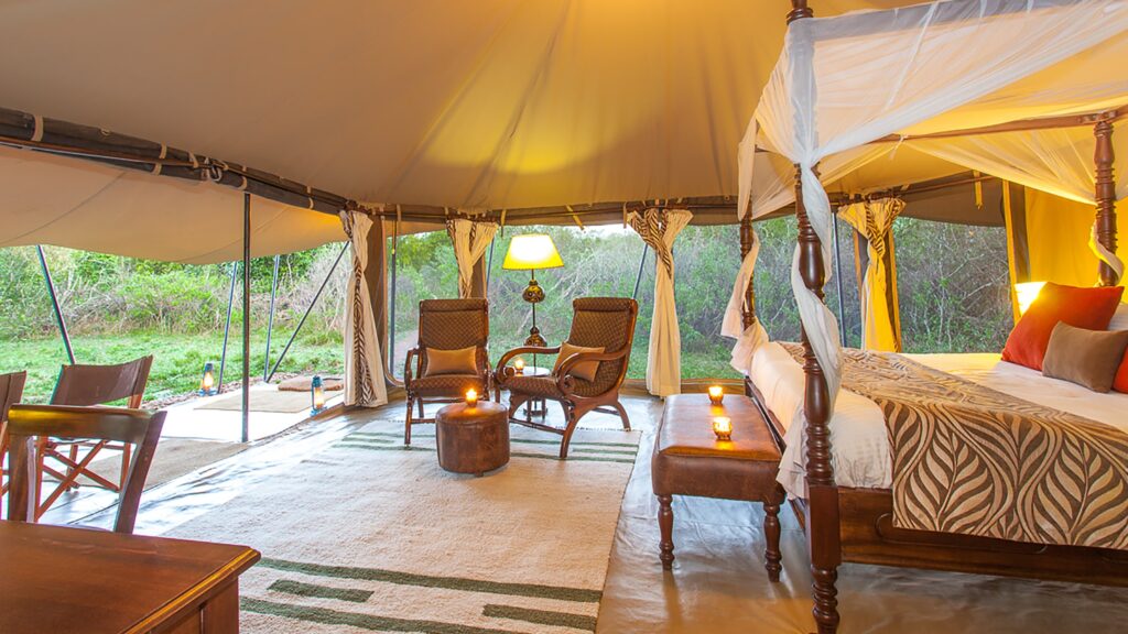 Luxury tented camp accommodation included in Masai Mara safari packages including accommodation