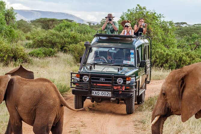 kenya safari Professional safari guide with binoculars during 3-Day Masai Mara 4x4 Jeep Safari