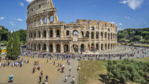 Italy tour Rome Colosseum — ancient amphitheatre at sunrise, Armani Tours Italy cultural tour package
