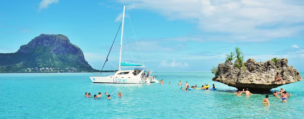 Mauritius water activities including catamaran cruises, snorkeling, and island excursions featured in adventure Mauritius tours